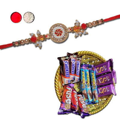 "RAKHIS -AD 4200 A (Single Rakhi), Choco Thali - code RC04 - Click here to View more details about this Product